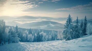 skön vinter- natur landskap Fantastisk berg foto