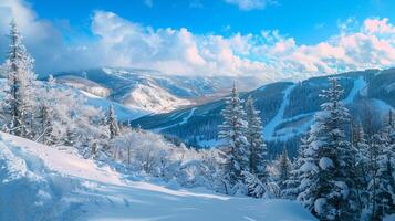 skön vinter- natur landskap Fantastisk berg foto