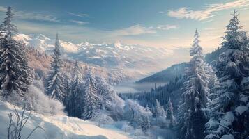 skön vinter- natur landskap Fantastisk berg foto