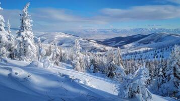 skön vinter- natur landskap Fantastisk berg foto