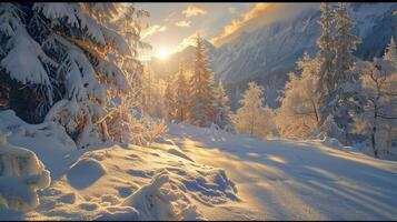 skön vinter- natur landskap Fantastisk berg foto