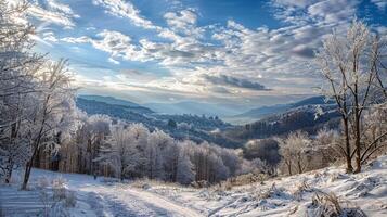 skön vinter- natur landskap Fantastisk berg foto