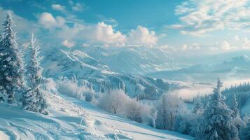 skön vinter- natur landskap Fantastisk berg foto