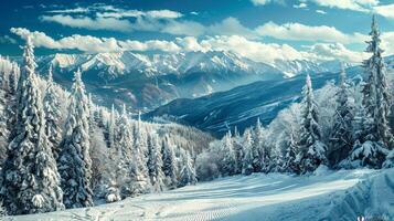 skön vinter- natur landskap Fantastisk berg foto