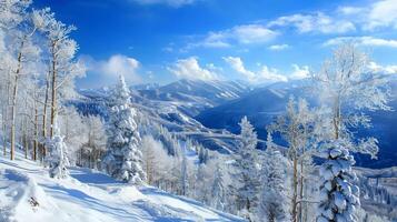 skön vinter- natur landskap Fantastisk berg foto