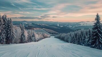 skön vinter- natur landskap Fantastisk berg foto