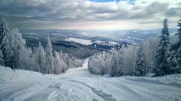 skön vinter- natur landskap Fantastisk berg foto