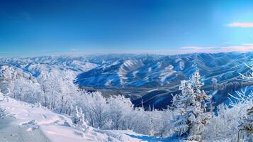 skön vinter- natur landskap Fantastisk berg foto