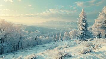 skön vinter- natur landskap Fantastisk berg foto