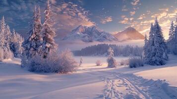 skön vinter- natur landskap Fantastisk berg foto