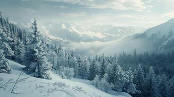 skön vinter- natur landskap Fantastisk berg foto