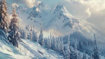 skön vinter- natur landskap Fantastisk berg foto