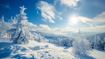 skön vinter- natur landskap Fantastisk berg foto