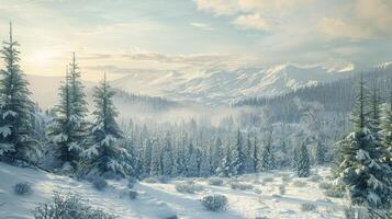 skön vinter- natur landskap Fantastisk berg foto