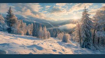 skön vinter- natur landskap Fantastisk berg foto