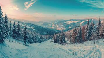 skön vinter- natur landskap Fantastisk berg foto