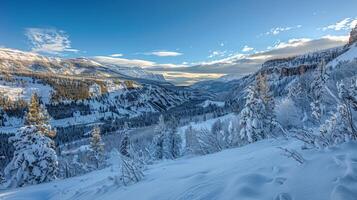 skön vinter- natur landskap Fantastisk berg foto