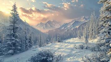 skön vinter- natur landskap Fantastisk berg foto