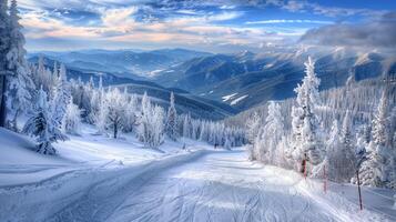 skön vinter- natur landskap Fantastisk berg foto