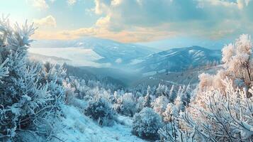 skön vinter- natur landskap Fantastisk berg foto