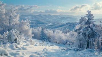 skön vinter- natur landskap Fantastisk berg foto