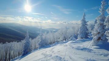 skön vinter- natur landskap Fantastisk berg foto