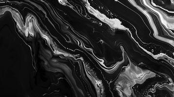 svart marmor bläck textur akryl målad vågor foto