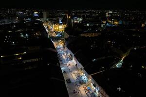 stad fyrkant, för de ny år i de natt foto