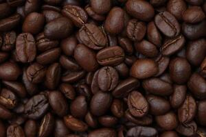 rostad kaffe bönor bakgrund, brun kaffe bakgrund foto