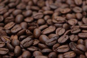 kaffe bakgrund, rostad kaffe bönor, brun kaffe foto