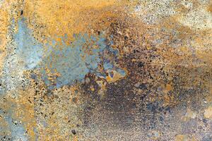 textur av rostig järn. rost på ark av metall. rost fläckar på yta. mönster i årgång stil foto