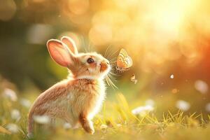 en söt holland lop kanin med fluffig kinder foto