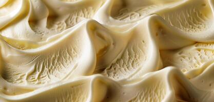 topp se av utsökt vanilj is grädde textur stänga upp. foto