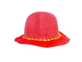 röd barns hink hatt isolerat på en vit bakgrund foto