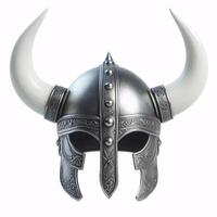 en viking hjälm med två horn, tillverkad av metall med en celtic Knut design runt om de botten foto