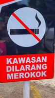 Nej rökning tecken i indonesien foto