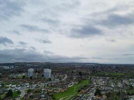 antenn se av bostads- egendom på norr luton stad av England Storbritannien. Mars 19:e, 2024 foto