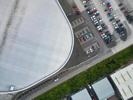 hög vinkel se av derby stad och stadion omge av de stad. England förenad rike. april 26:e, 2024 foto