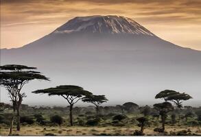 en se av montera kilimanjaro i afrika foto