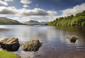 en se av loch lomond i skottland foto