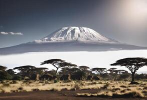 en se av montera kilimanjaro i afrika foto