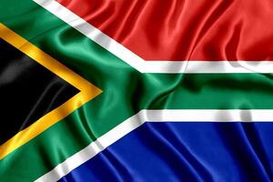 flagga av söder afrika silke närbild foto