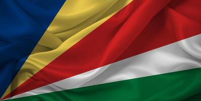 Seychellerna flagga böljande djärvt foto