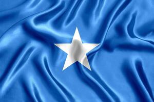 flagga av somalia silke närbild foto