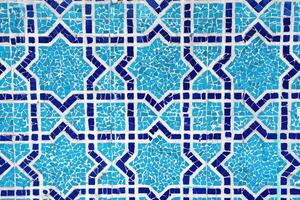 geometrisk traditionell islamic prydnad. fragment av en keramisk mosaik. foto