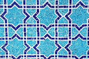 geometrisk traditionell islamic prydnad. fragment av en keramisk mosaik. foto