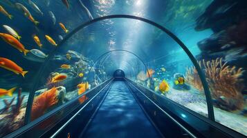 Fantastisk glas tunnel under de hav foto