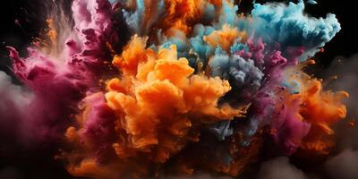 ai genererad färgrik explosion av färger generativ ai foto