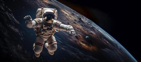 ai genererad astronaut i yttre Plats generativ ai foto