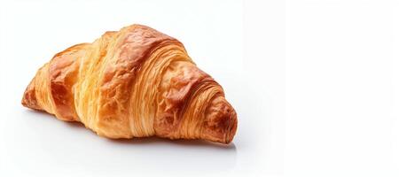 ai genererad croissant på vit bakgrund generativ ai foto